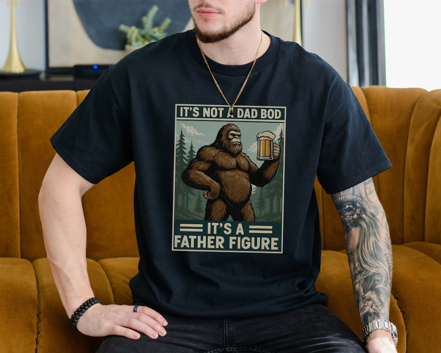 Funny Bigfoot Father Figure Shirt, Dad Bod Beer Tee Gift
