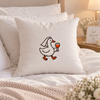 Silly Goose Bride Holding Wine, Wedding Gift - Embroidered Pillow