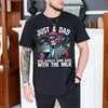 Black unisex funny dad milk shirt featuring a retro skeleton in sunglasses holding a milk carton with thumbs up