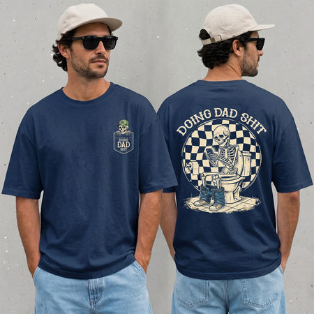 Funny Dad Shirt for Father's Day, Skeleton Toilet Tee