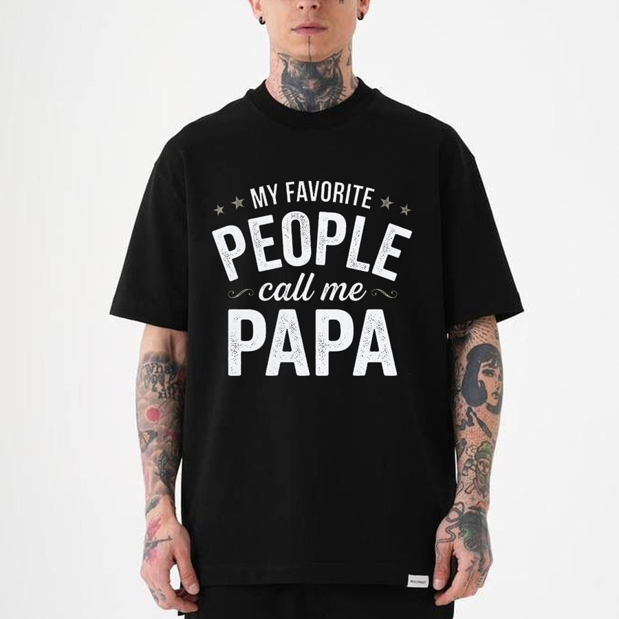 Black unisex t-shirt with bold white distressed text reading Awesome Like My Daughter, funny dad shirt from daughter