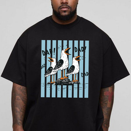 Funny Father's Day Seagull T-Shirt, Screaming Dad Birds Tee