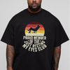 black funny napping t-shirt for dads with retro sunset silhouette and Just Resting My Eyes Club text