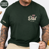 Forest Green t-shirt with Girl Dad Est. 2026 chest print and daughters' names on sleeve, gift for father on Father's Day