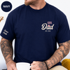 Navy t-shirt with Girl Dad Est. 2026 chest print and daughters' names on sleeve, gift for father on Father's Day