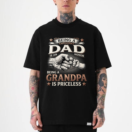 Grandpa Gift T-Shirt for Fathers Day, Dad Honor Grandpa Priceless Tee