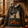 Halloween Dog Mom Quilted Hoodie, Ghost Boop Pumpkin Design