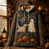 Halloween Dog Mom Quilted Hoodie, Ghost Boop Pumpkin Design