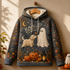 Halloween Dog Mom Quilted Hoodie, Ghost Boop Pumpkin Design