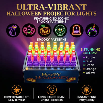 36PCS Halloween Finger Lights for Kids, Spooky Party Favor Set