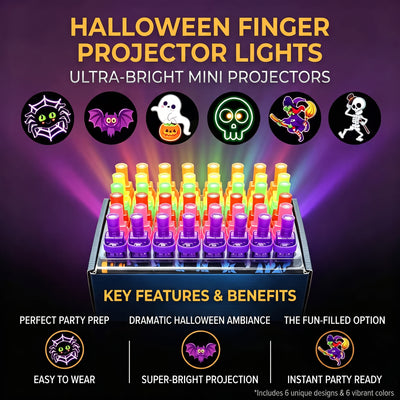 36PCS Halloween Finger Lights for Kids, Spooky Party Favor Set