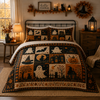 Halloween Quilt Bedding Set, Patchwork Ghost Pumpkin Witch Design