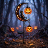 Halloween Solar Garden Stake Light, Black Cat Moon Pumpkin Lantern