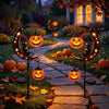 Halloween Solar Garden Stake Light, Black Cat Moon Pumpkin Lantern