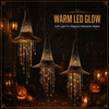 Halloween Witch Hat Hanging Lamp, Star Tassel LED Pendant Light