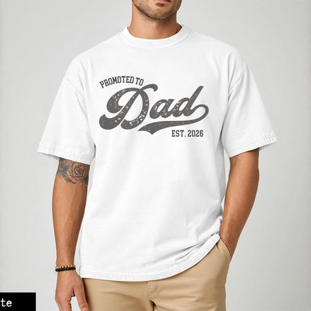 Personalized Promoted to Dad Shirt, Custom Year New Father Tee