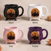 Personalized Halloween Cauldron Mug, Custom Name Black Cat Gift