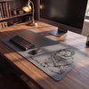 Personalized Leather Desk Mat From Photo, Custom Line Art Dad Gift