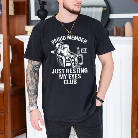 Just Resting My Eyes Club T-Shirt, Funny Dad Napping Tee