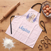 Personalized Birth Flower Apron, Custom Name, Vintage Stripe