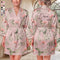 Personalized Birth Flower Bridesmaid Robe, Custom Name Satin Kimono