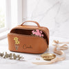 Personalized Birth Flower Makeup Bag with Custom Name, Gift for Her