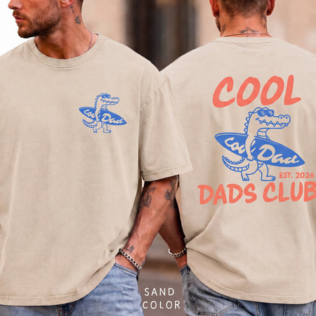 Personalized Cool Dads Club Shirt, Custom Name Surf Alligator Tee