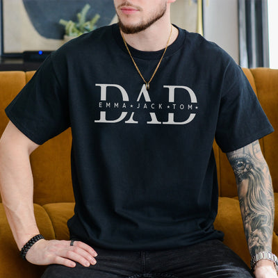 Personalized Dad Shirt With Kids Names, Custom Father Tee
