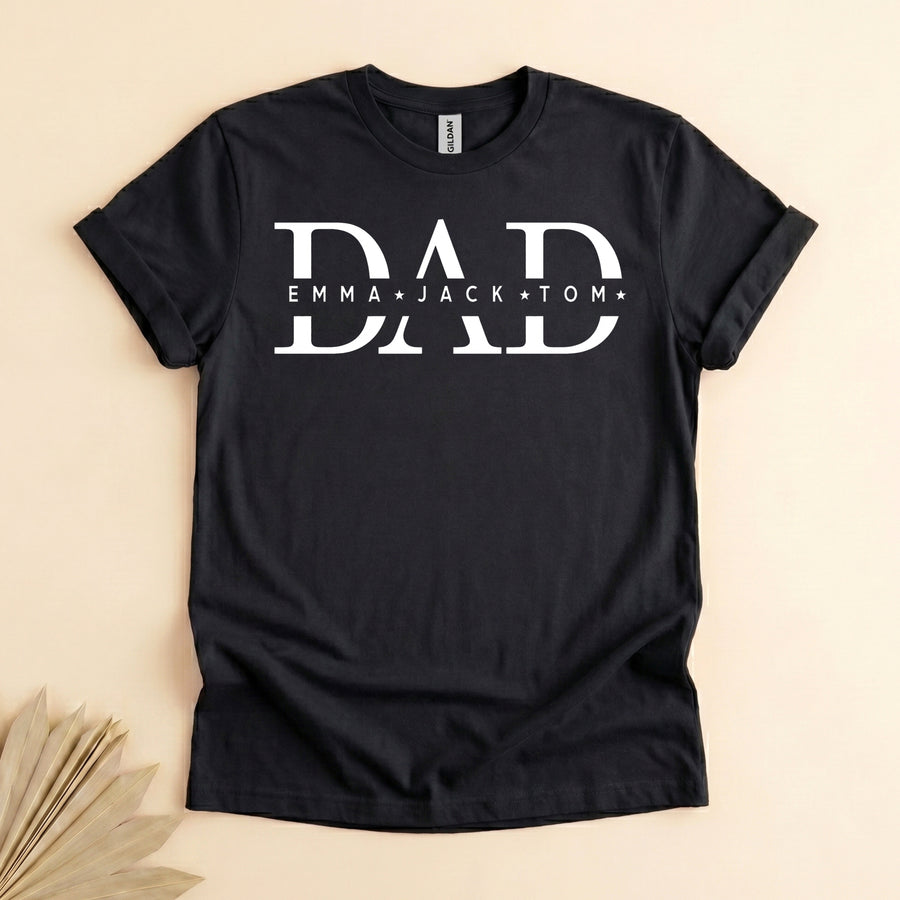 Personalized Dad Shirt With Kids Names, Custom Father Tee