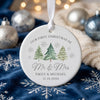 Personalized Newlywed Christmas Ornament, Custom Name Married Gift