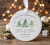 Personalized Newlywed Christmas Ornament, Custom Name Married Gift