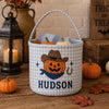 Personalized Halloween Trick or Treat Basket, Custom Name Candy Bucket for Kids