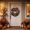 Personalized Halloween Wreath Sign, Custom Name Black Cat Door Hanger