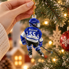 Personalized Hockey Player Christmas Ornament, Custom Name & Number Gift