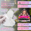 Personalized kid face car ornament with custom name on helmet, shaped acrylic race car design with Christmas lights, three color options