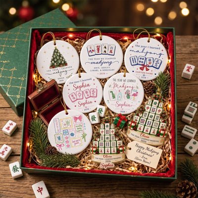 Personalized Mahjong Christmas Ornament, Custom Name Keepsake 2026