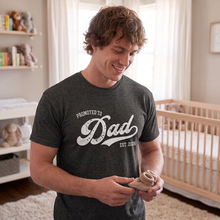 Personalized Promoted to Dad Shirt, Custom Year New Father Tee