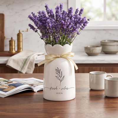 Personalized Wedding Vase, Custom Name Ceramic Flower Vase Gift