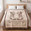 Personalized Western Cowboy Couple Blanket, Custom Names Tassel Throw