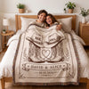 Personalized Western Cowboy Couple Blanket, Custom Names Tassel Throw