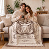 Personalized Western Cowboy Couple Blanket, Custom Names Tassel Throw