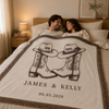 Personalized Western Cowboy Couple Blanket, Custom Names, Tassel Throw, Wedding Gift
