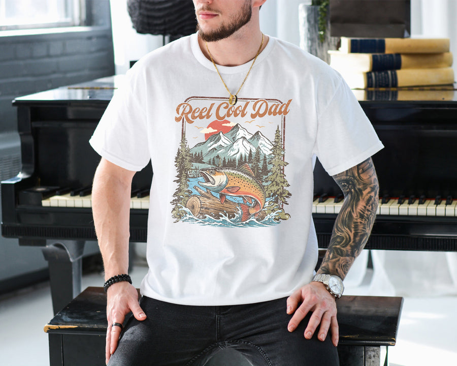 Reel Cool Dad Fishing Shirt, Funny Father's Day Tee for Him
