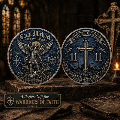 Saint Michael Archangel Challenge Coin, Defender of the Faith