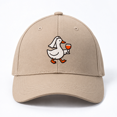 Silly Goose Bride Walking With Wine Glass - Embroidered Cap
