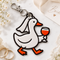 Silly Goose Bride Walking With Wine - Embroidered Patch Keychain