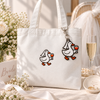 Silly Goose Bride Walking With Wine - Embroidered Patch Keychain