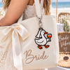 Silly Goose Bride Walking With Wine - Embroidered Patch Keychain