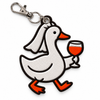 Silly Goose Bride Walking With Wine - Embroidered Patch Keychain