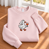 Silly Goose Bride Walking With Wine Glass - Embroidered Classic Unisex Sweatshirt